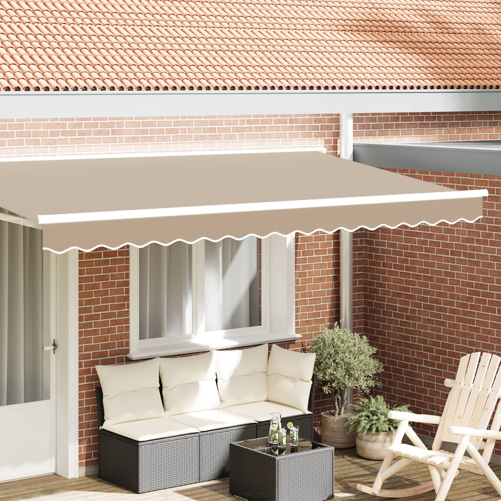vidaXL Markisenvolant für 4 m Rahmen Beige 3,8x0,2 m
