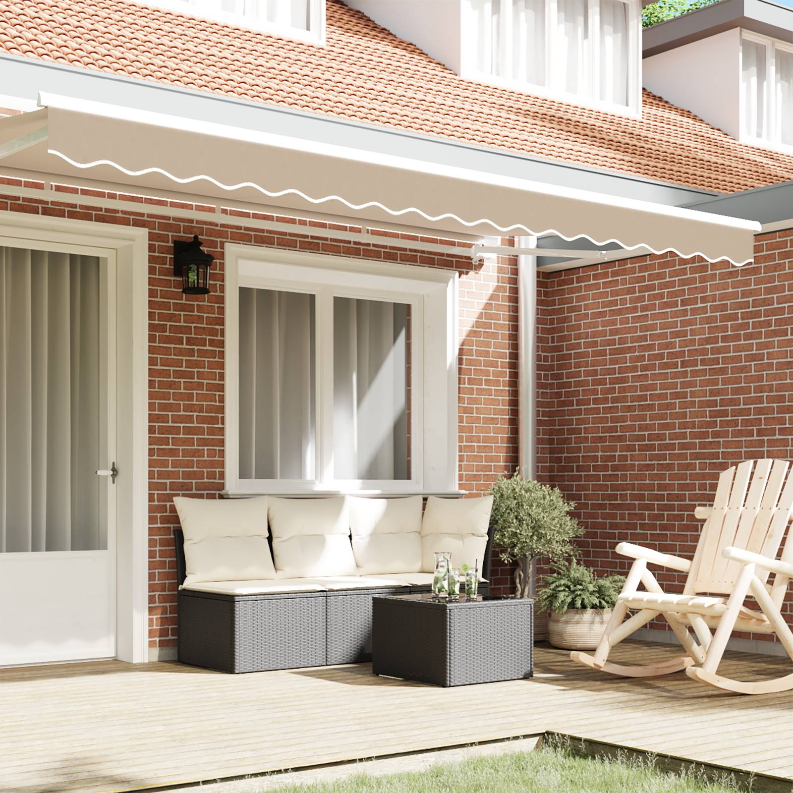 vidaXL Markisenvolant für 4 m Rahmen Beige 3,8x0,2 m