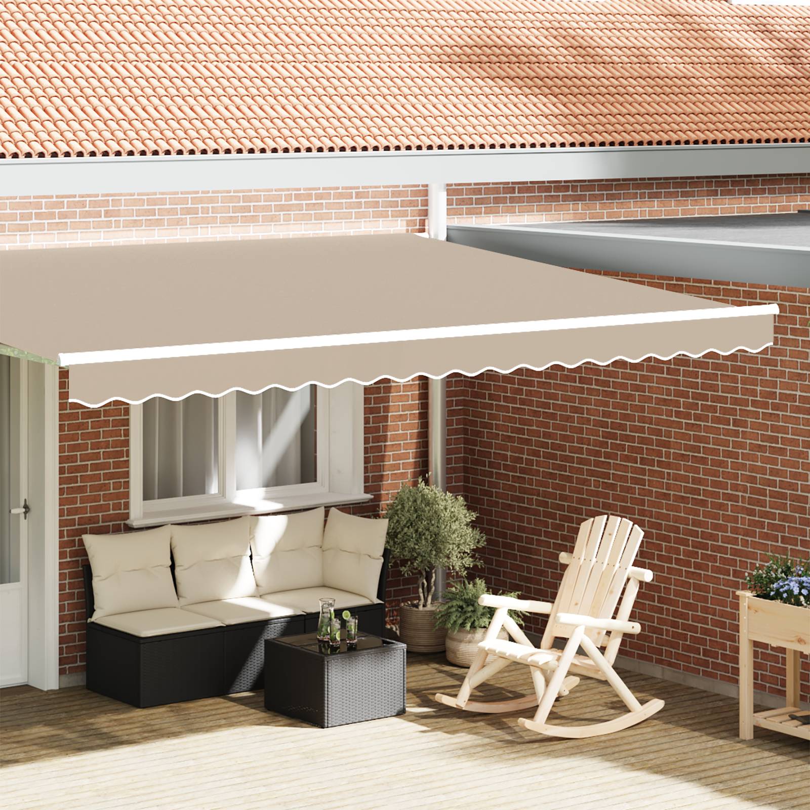 vidaXL Markisenvolant für 4,5 m Rahmen Beige 4,3x0,2 m