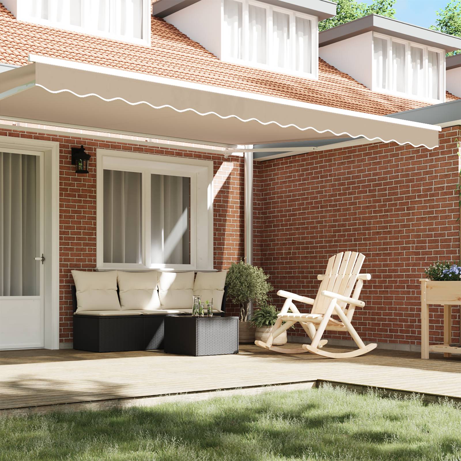 vidaXL Markisenvolant für 4,5 m Rahmen Beige 4,3x0,2 m