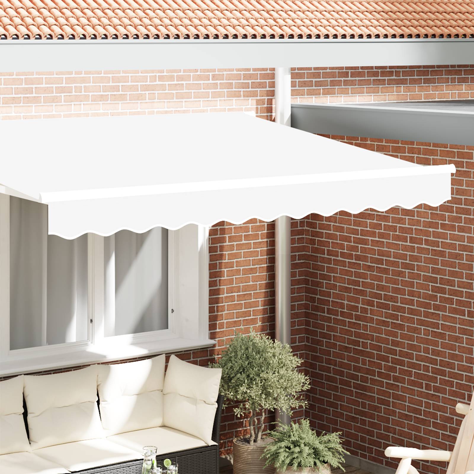 vidaXL Markisenvolant für 3 m Rahmen Weiß 2,8x0,2 m