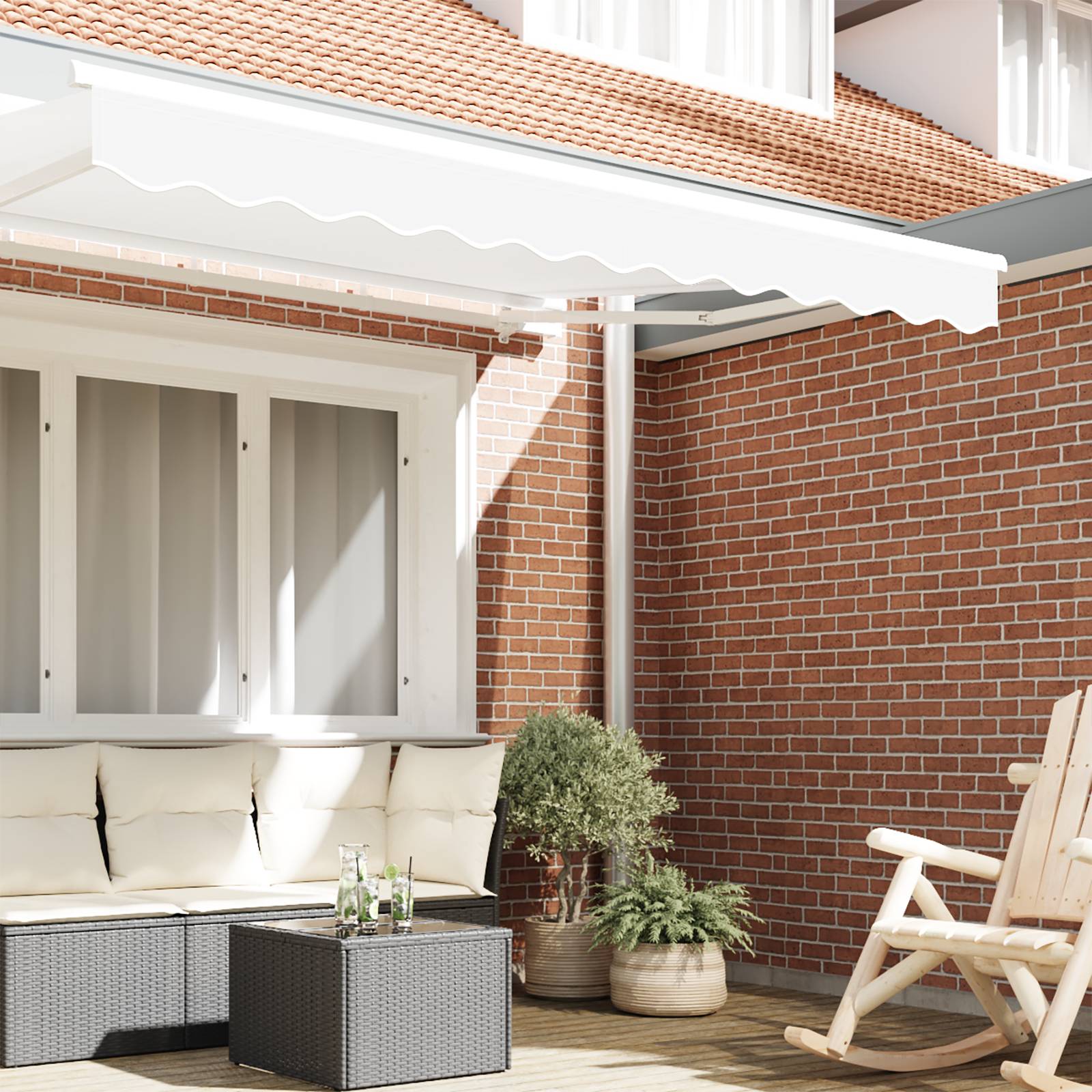vidaXL Markisenvolant für 3 m Rahmen Weiß 2,8x0,2 m