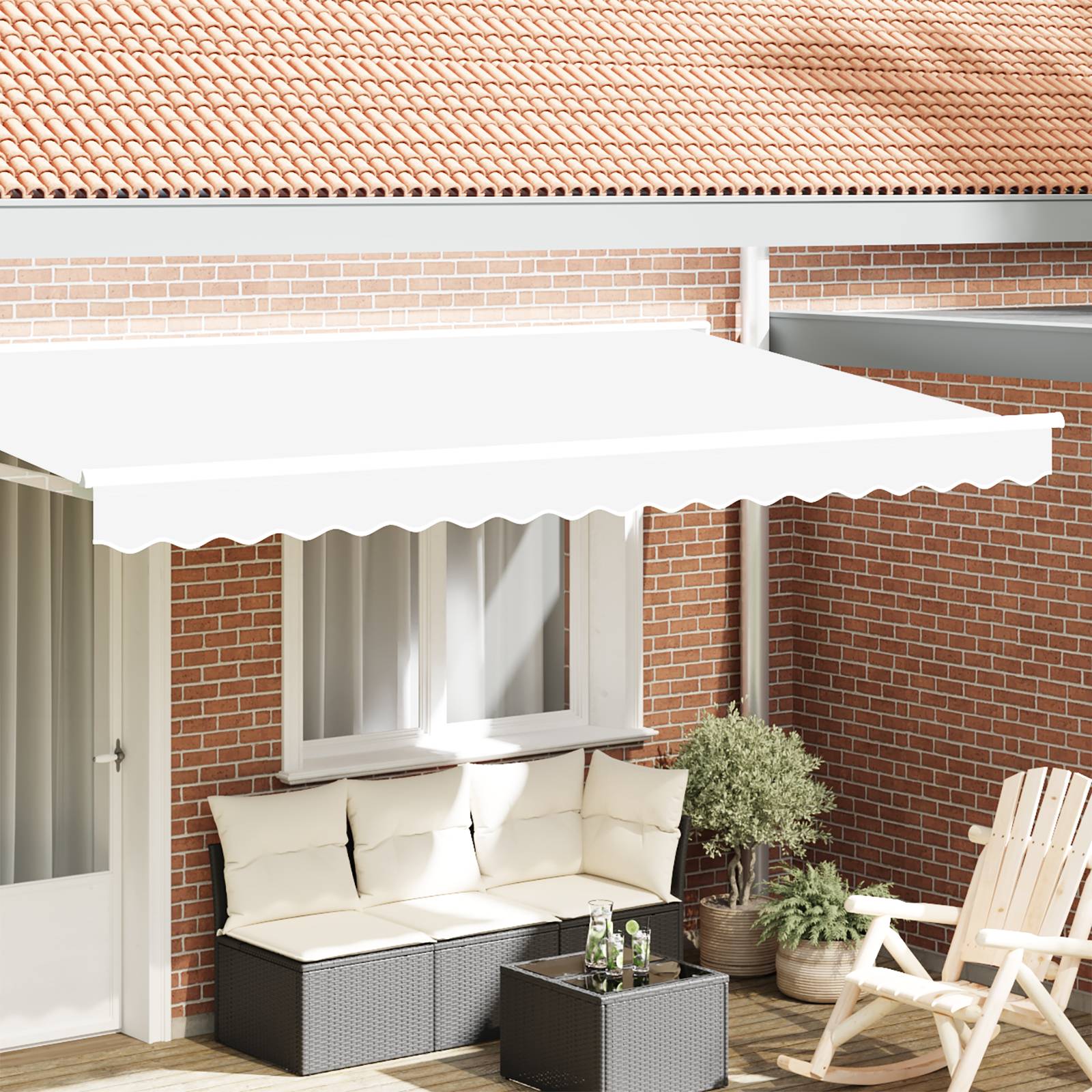 vidaXL Markisenvolant für 4 m Rahmen Weiß 3,8x0,2 m