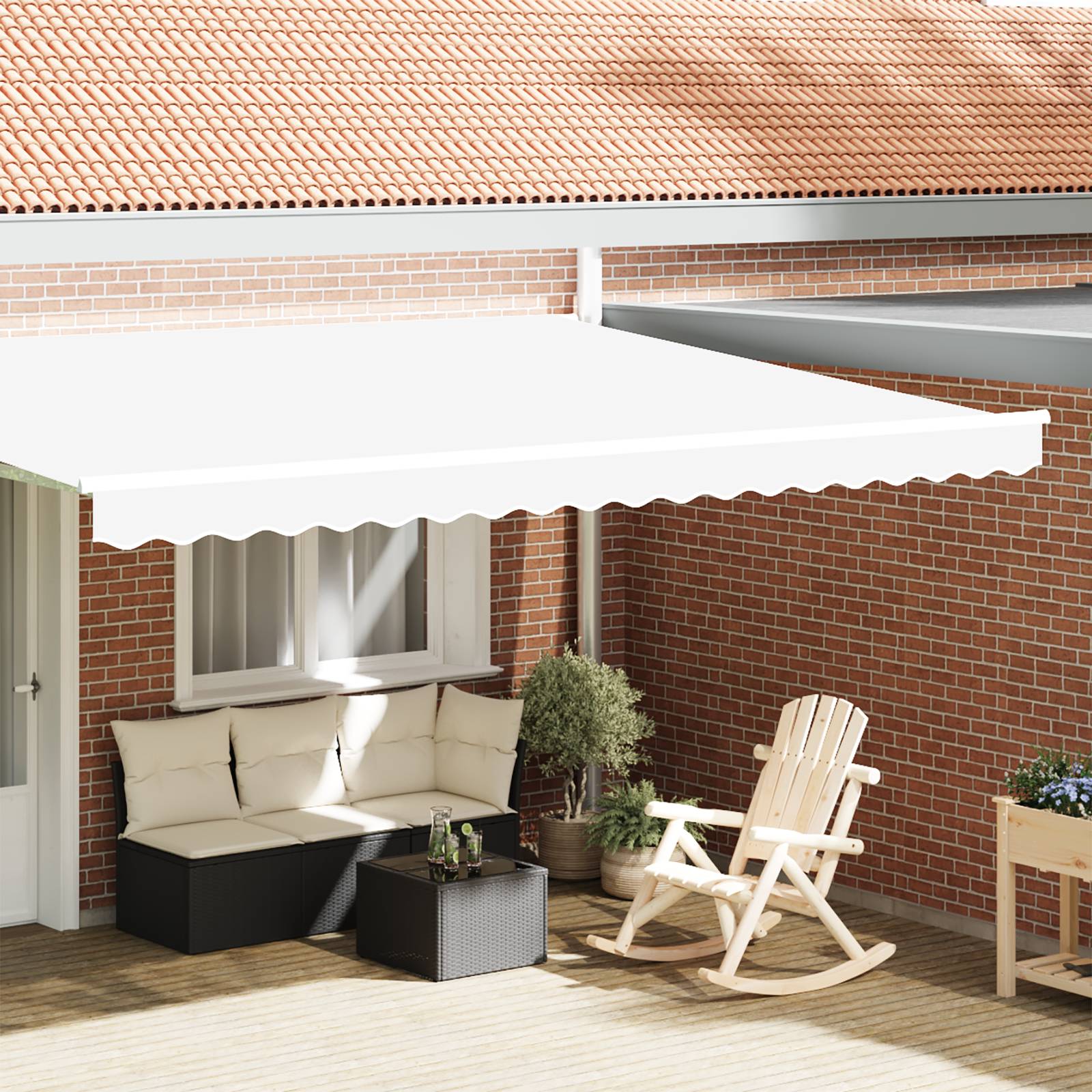 vidaXL Markisenvolant für 4.5 m Rahmen Weiß 4,3x0,2 m