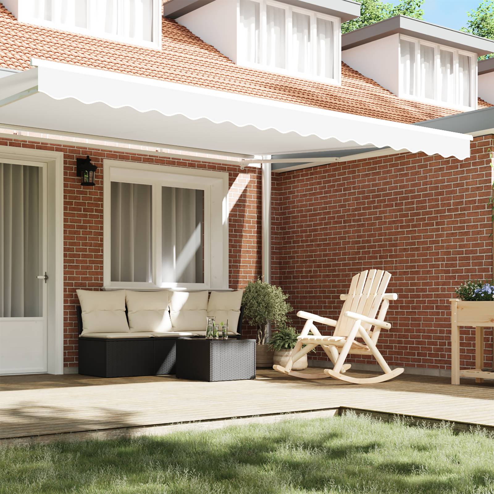 vidaXL Markisenvolant für 4.5 m Rahmen Weiß 4,3x0,2 m