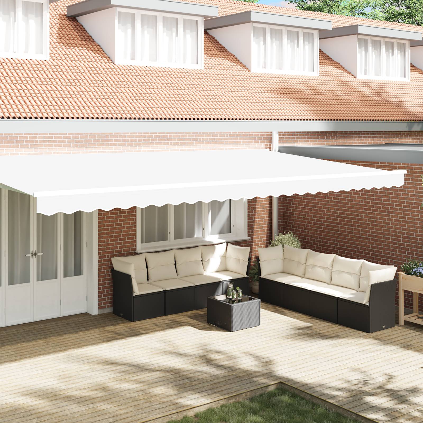 vidaXL Markisenvolant für 6 m Rahmen Weiß 5,8x0,2 m