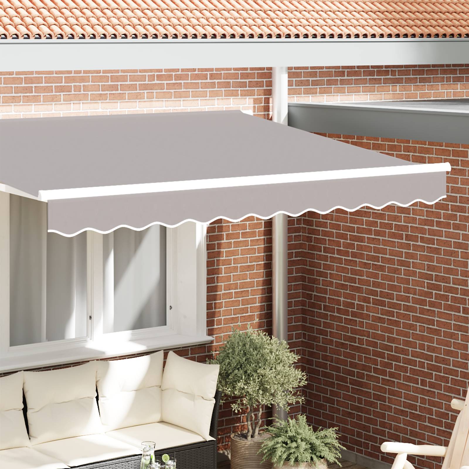 vidaXL Markisenvolant für 3,5 m Rahmen Hellgrau 3,3x0,2 m