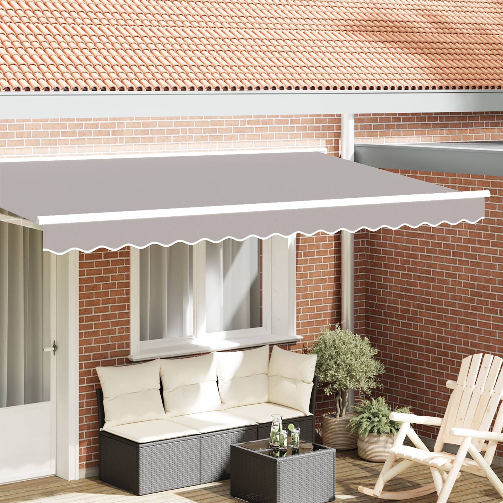 vidaXL Markisenvolant für 4 m Rahmen Hellgrau 3,8x0,2 m