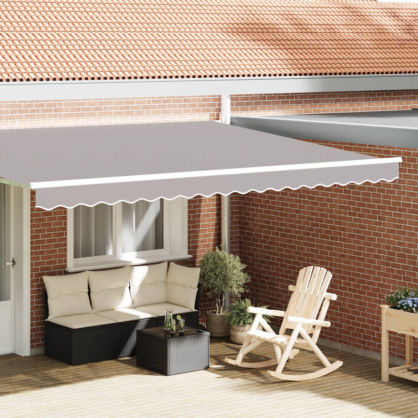 vidaXL Markisenvolant für 4,5 m Rahmen Hellgrau 4,3x0,2 m