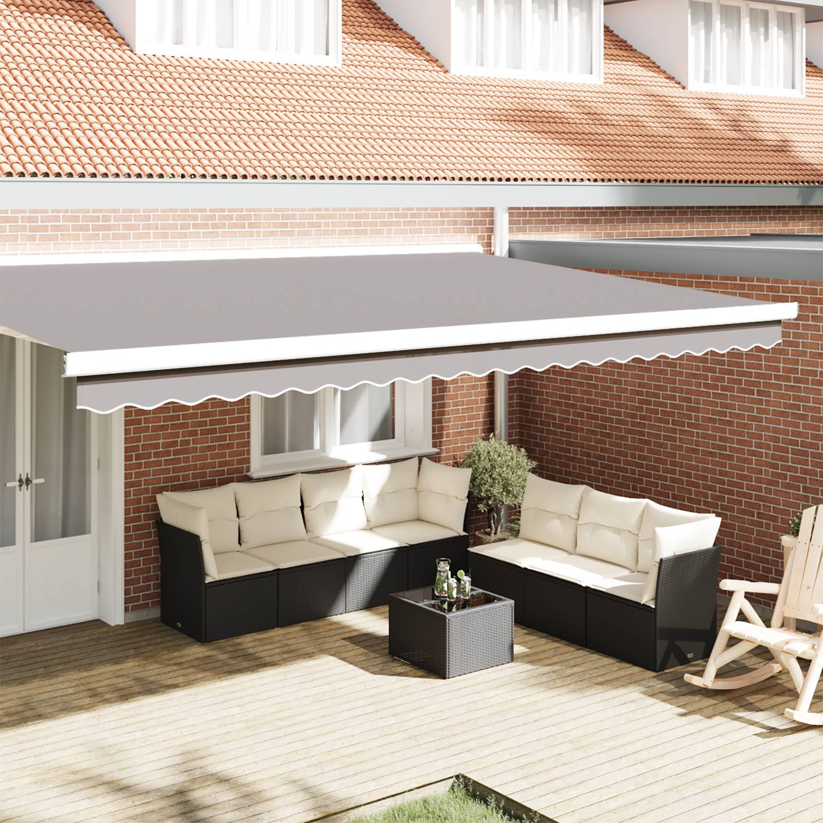 vidaXL Markisenvolant für 5 m Rahmen Hellgrau 4,8x0,2 m