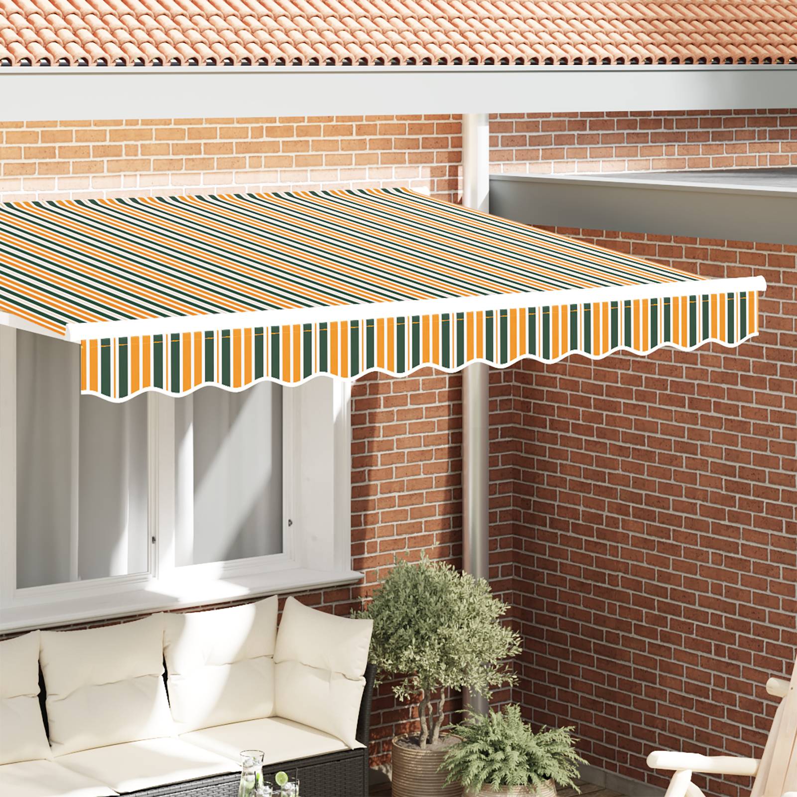 vidaXL Markisenvolant für 3 m Rahmen Grün und Gelb 2,8x0,2 m