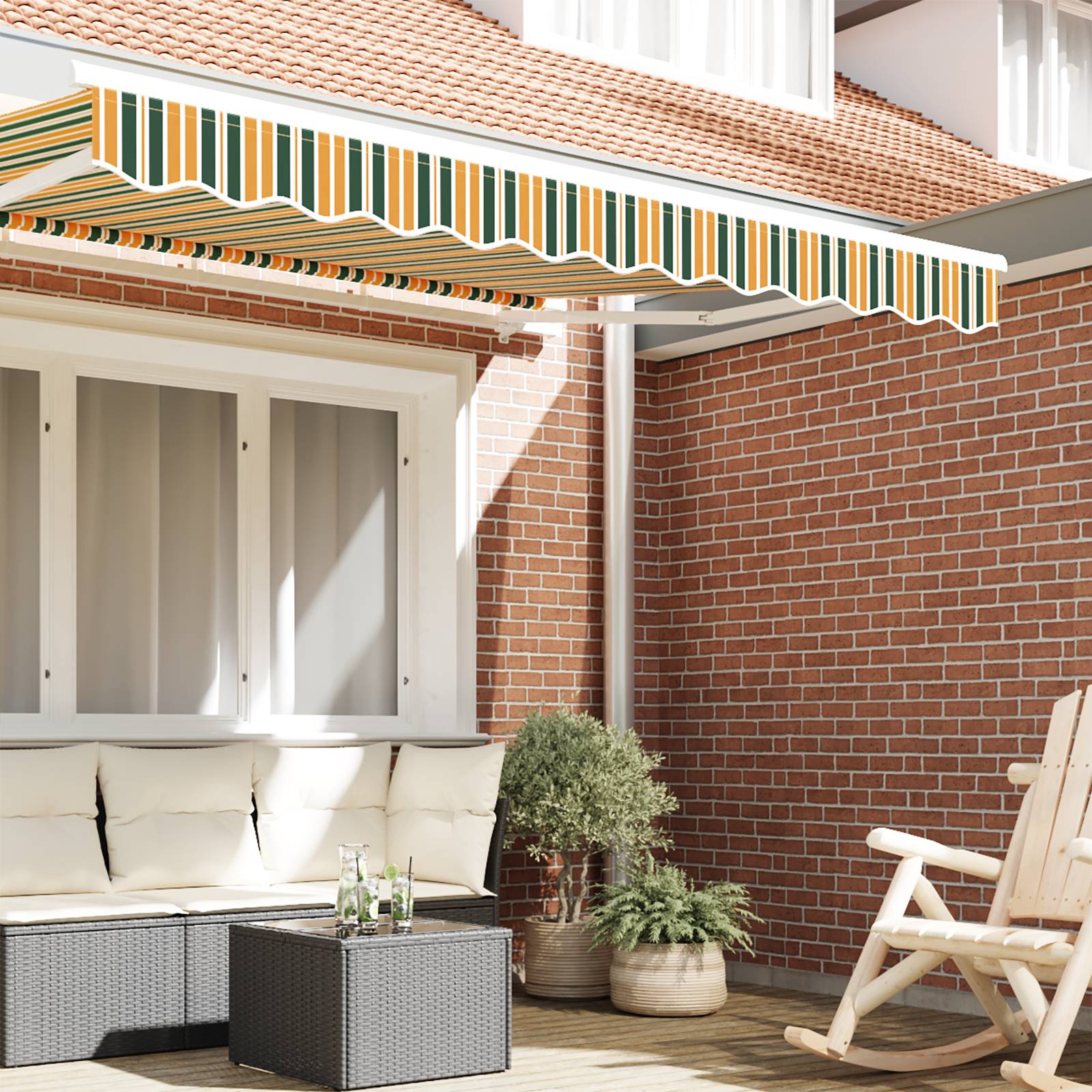 vidaXL Markisenvolant für 3 m Rahmen Grün und Gelb 2,8x0,2 m