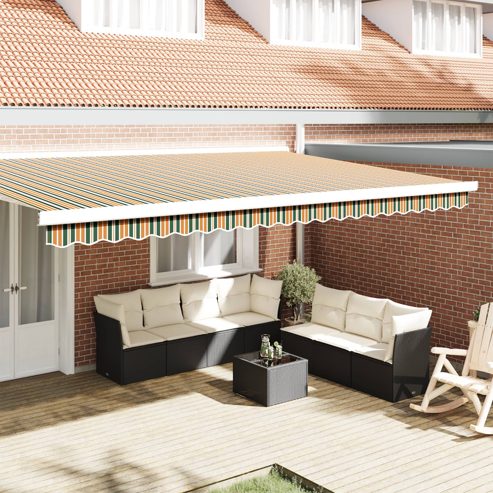vidaXL Markisenvolant für 5 m Rahmen Grün und Gelb 4,8x0,2 m