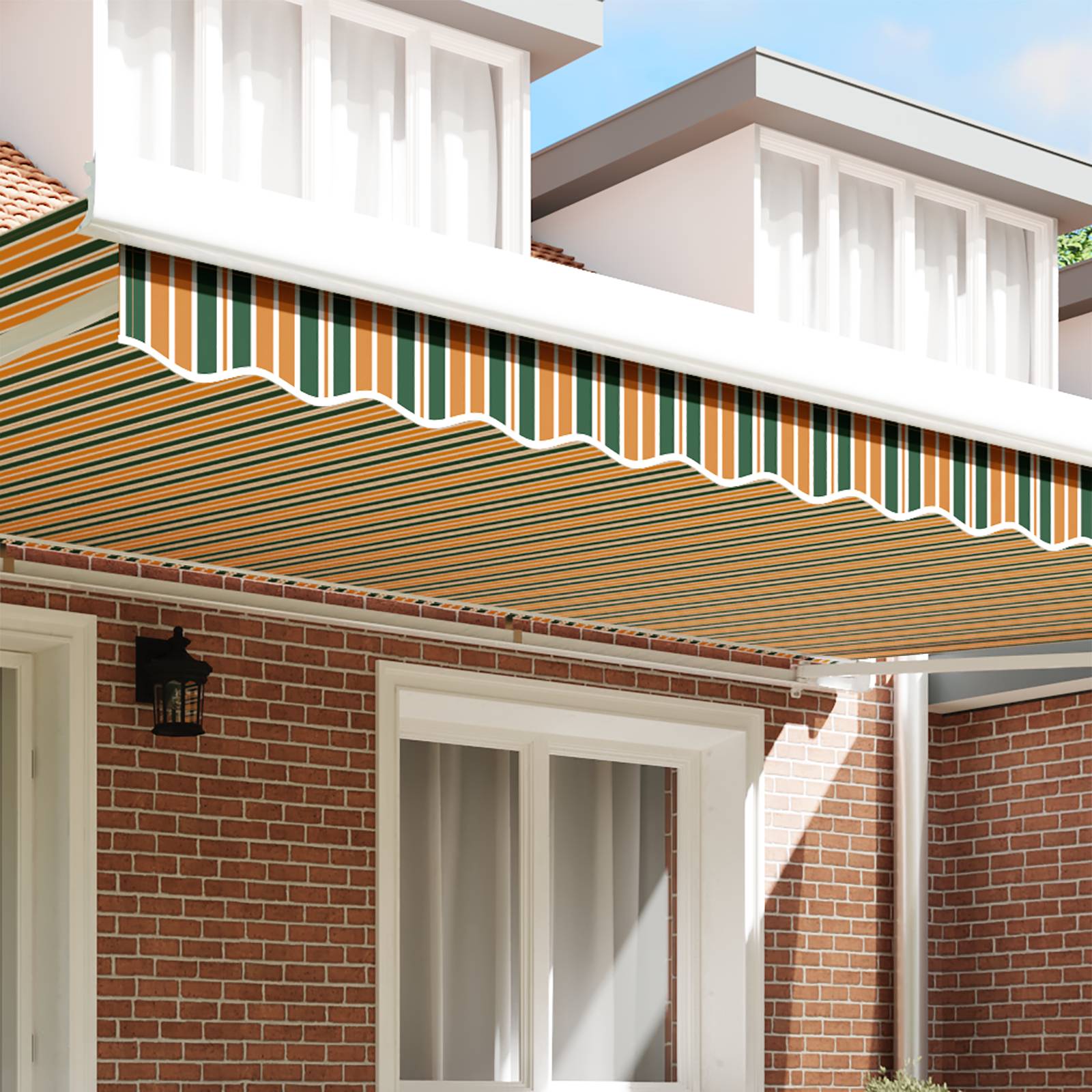 vidaXL Markisenvolant für 5 m Rahmen Grün und Gelb 4,8x0,2 m