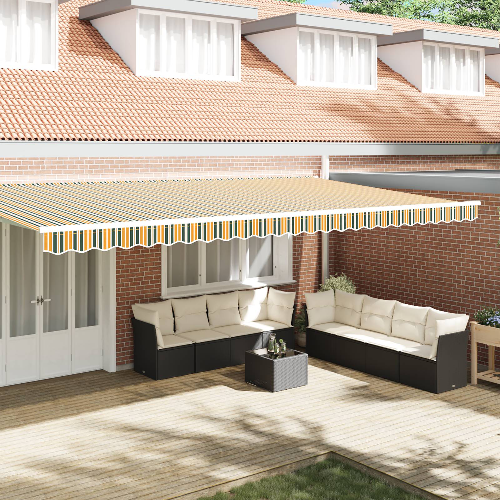 vidaXL Markisenvolant für 6 m Rahmen Grün und Gelb 5,8x0,2 m