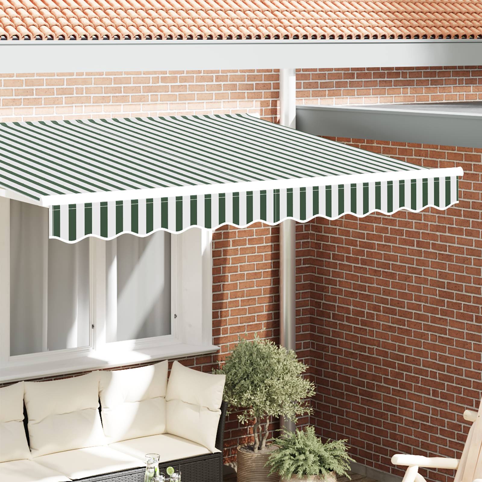 vidaXL Markisenvolant für 3 m Rahmen Grün und Weiß 2,8x0,2 m