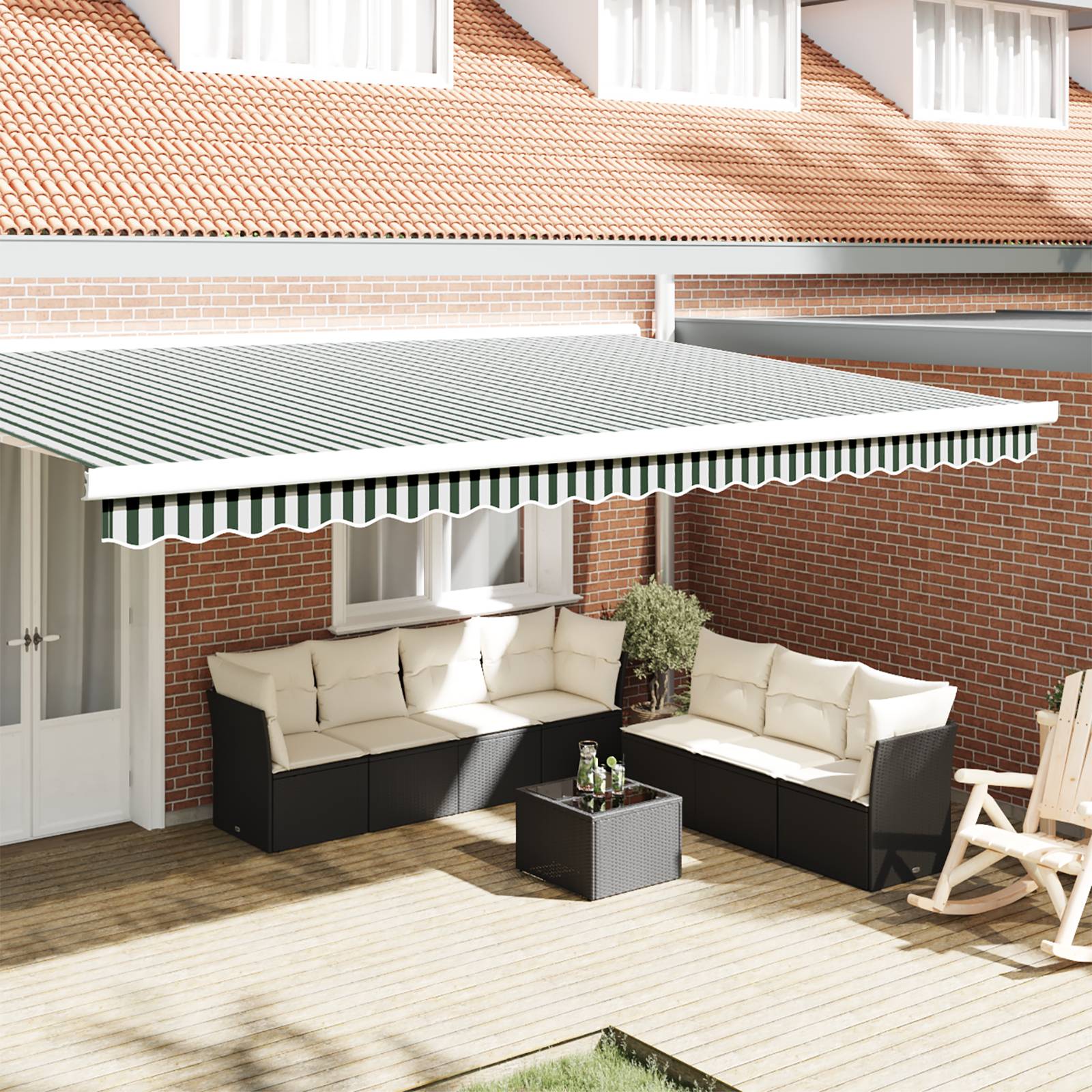 vidaXL Markisenvolant für 5 m Rahmen Grün und Weiß 4,8x0,2 m