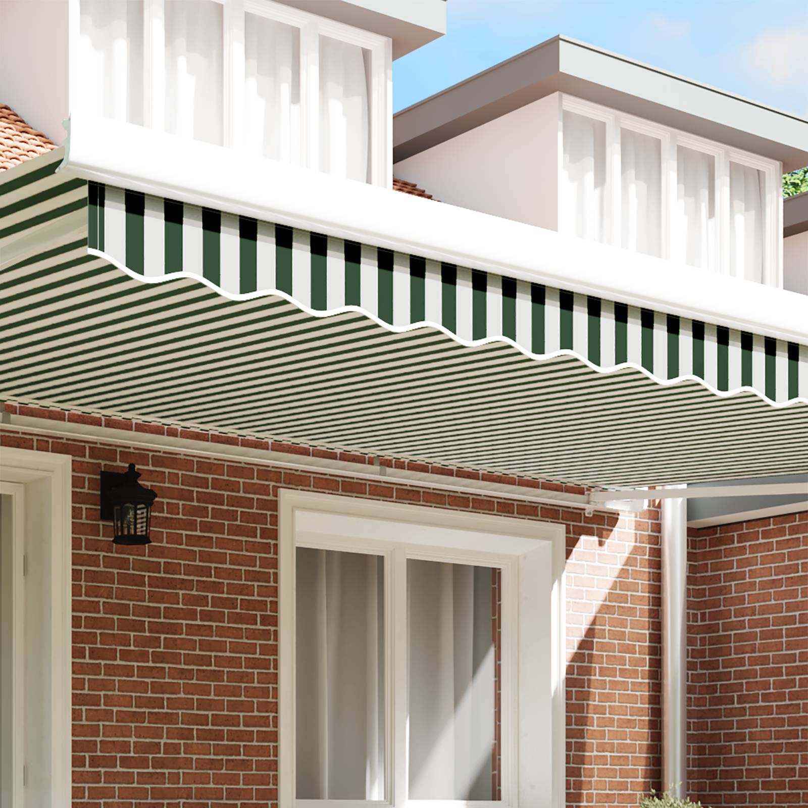 vidaXL Markisenvolant für 5 m Rahmen Grün und Weiß 4,8x0,2 m