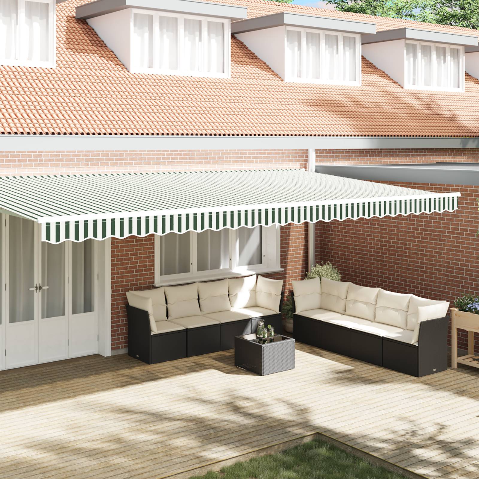 vidaXL Markisenvolant für 6 m Rahmen Grün und Weiß 5,8x0,2 m
