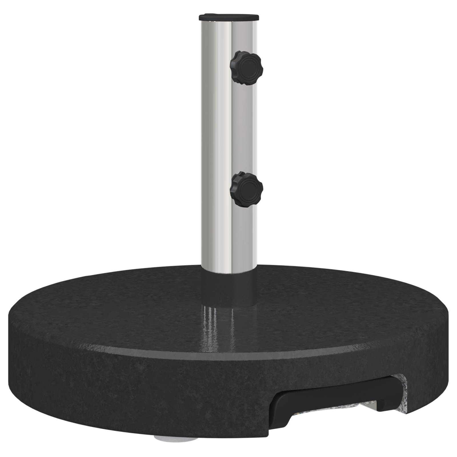 vidaXL Rollender Sonnenschirmständer mit Griff Schwarzer Granit 29 kg Rund