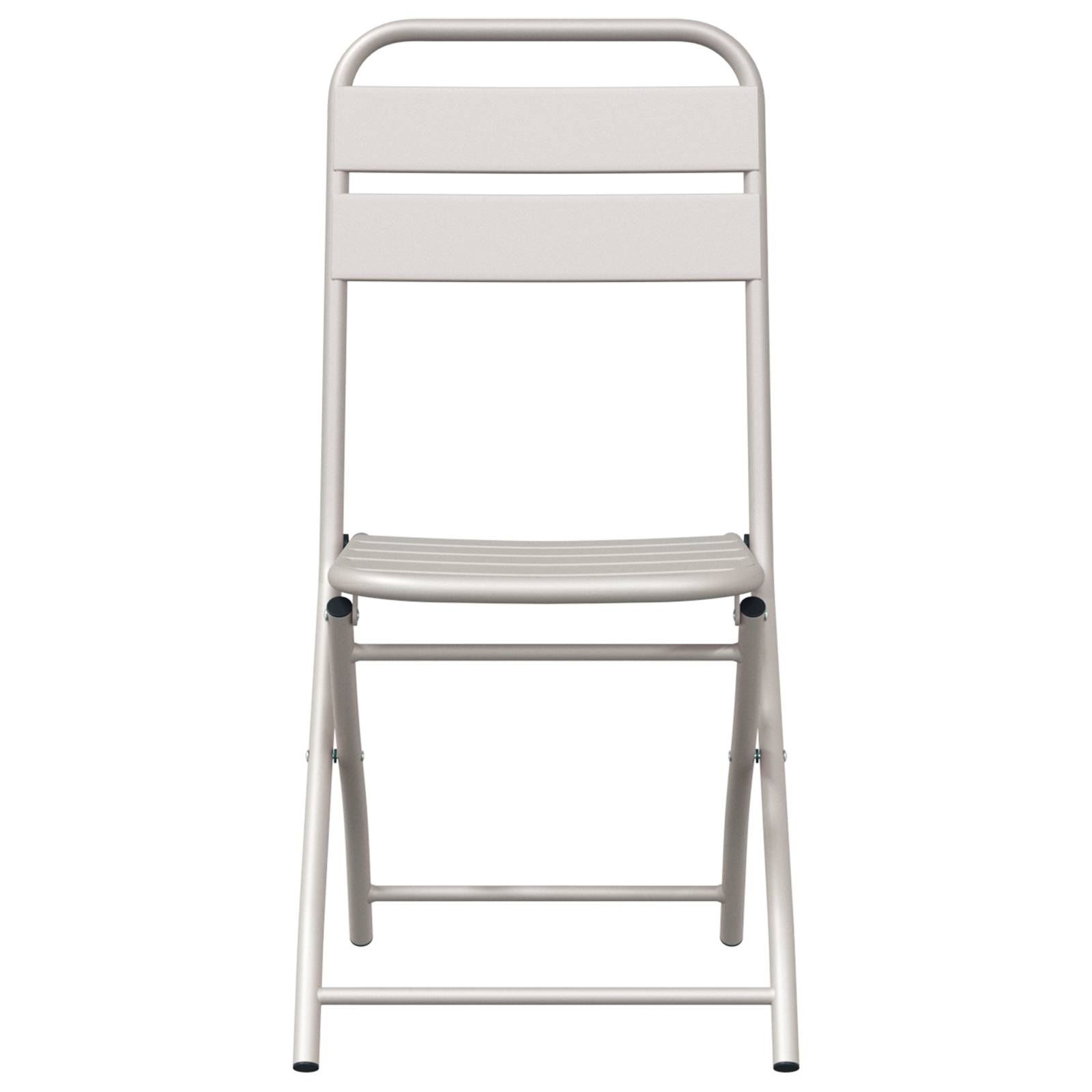 vidaXL Garten-Klappstühle 2 Stk. Beige 42x52x82 cm Stahl