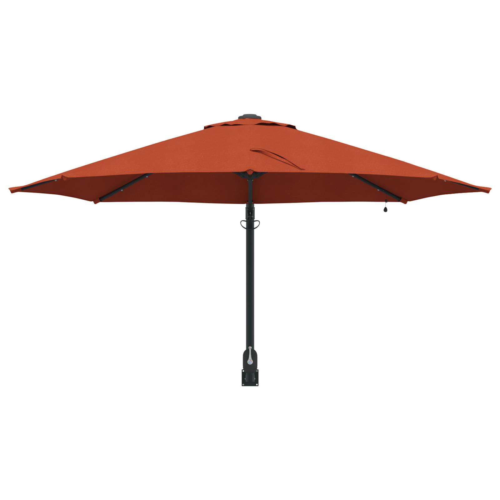 vidaXL Wand-Sonnenschirm mit LED-Leuchten Terrakottarot 248 cm