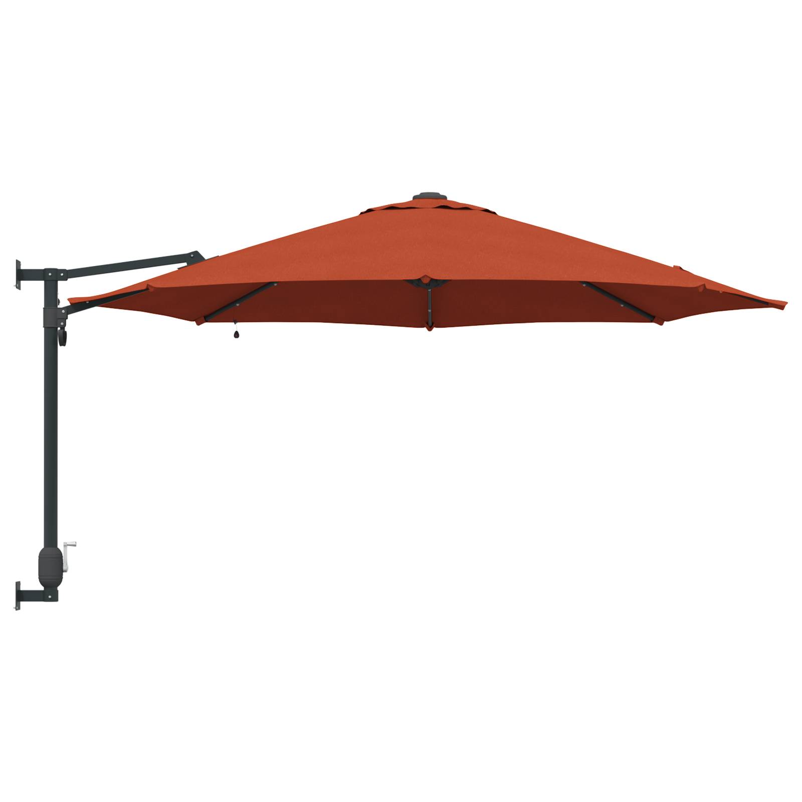 vidaXL Wand-Sonnenschirm mit LED-Leuchten Terrakottarot 248 cm