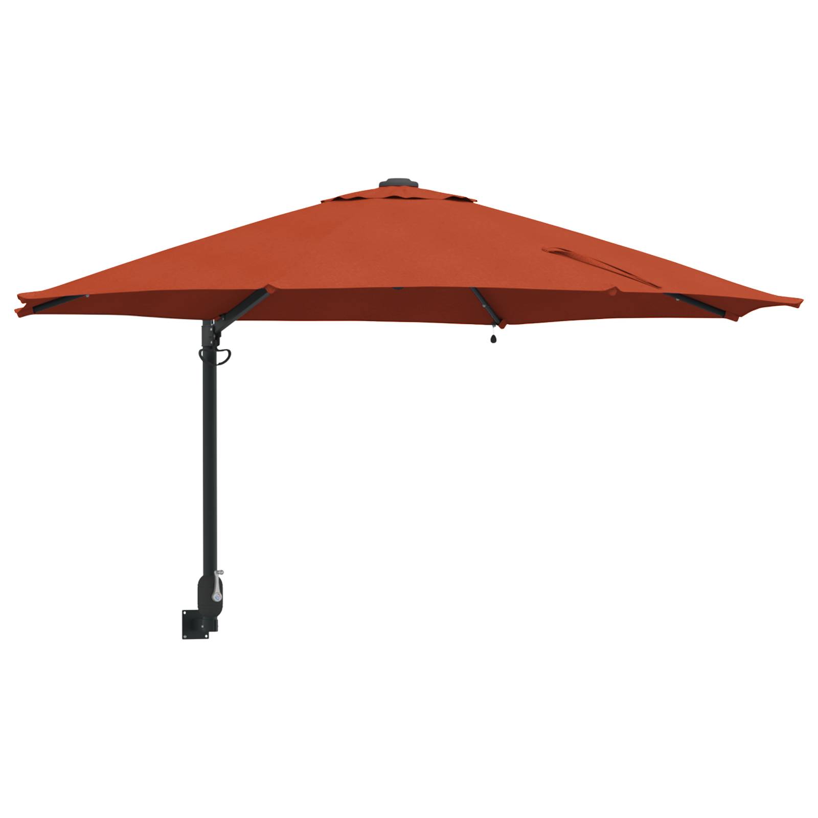 vidaXL Wand-Sonnenschirm mit LED-Leuchten Terrakottarot 248 cm