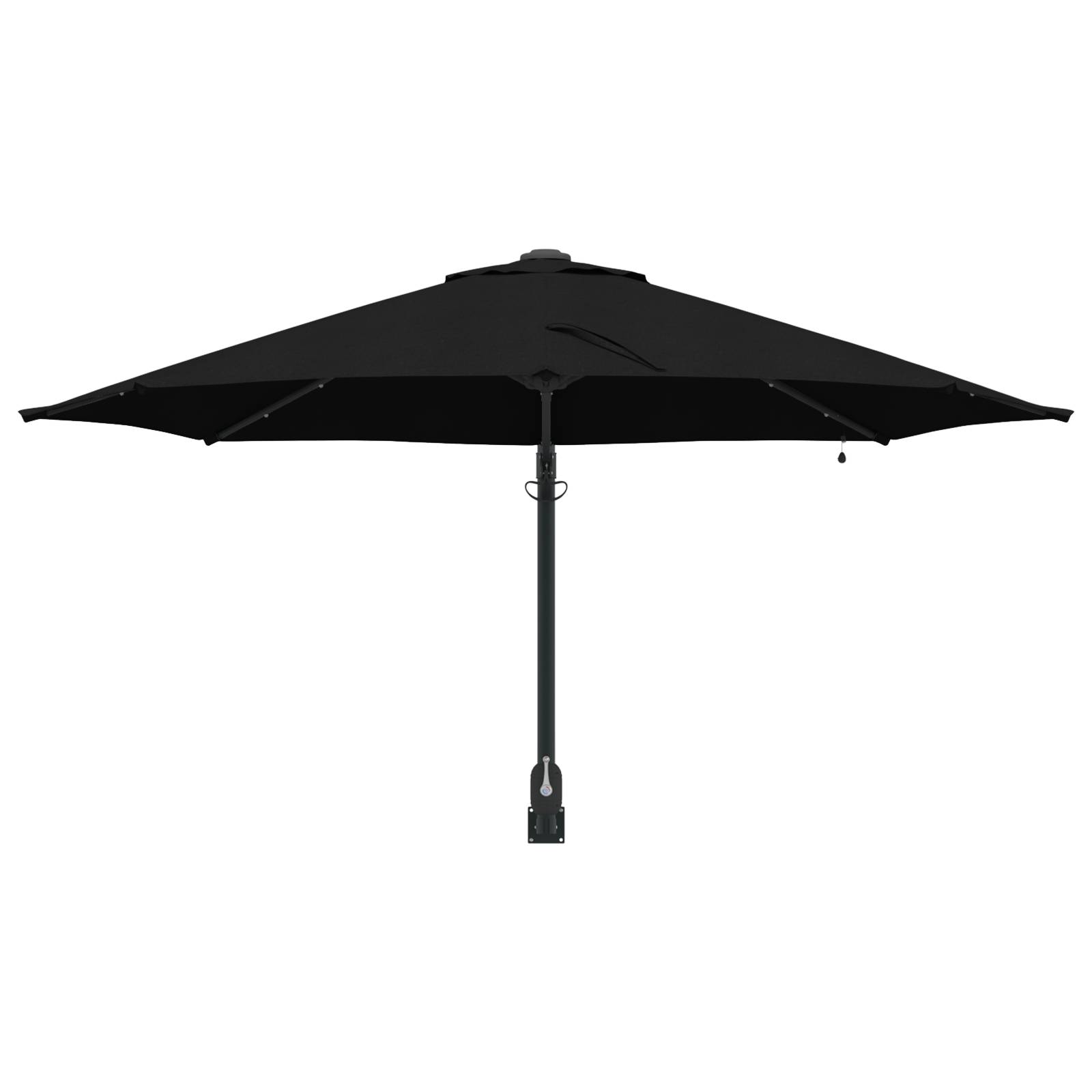 vidaXL Wand-Sonnenschirm mit LED-Leuchten Schwarz 248 cm