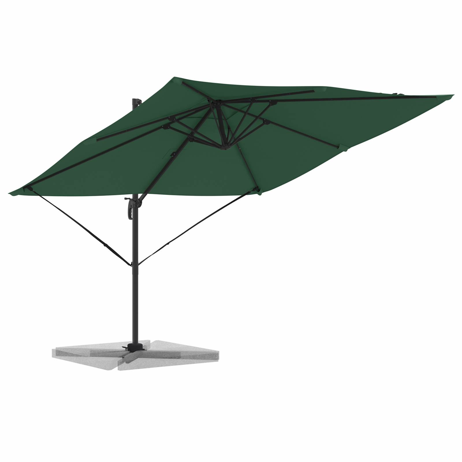 vidaXL Freischwingender Roma-Parasol Grün 286x285x265 cm Aluminium