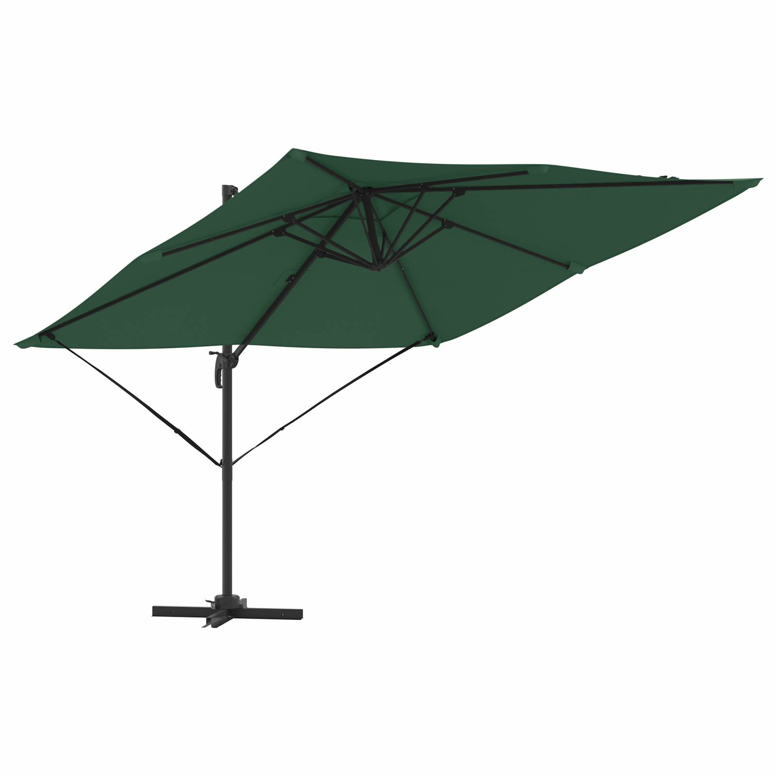vidaXL Freischwingender Roma-Parasol Grün 286x285x265 cm Aluminium