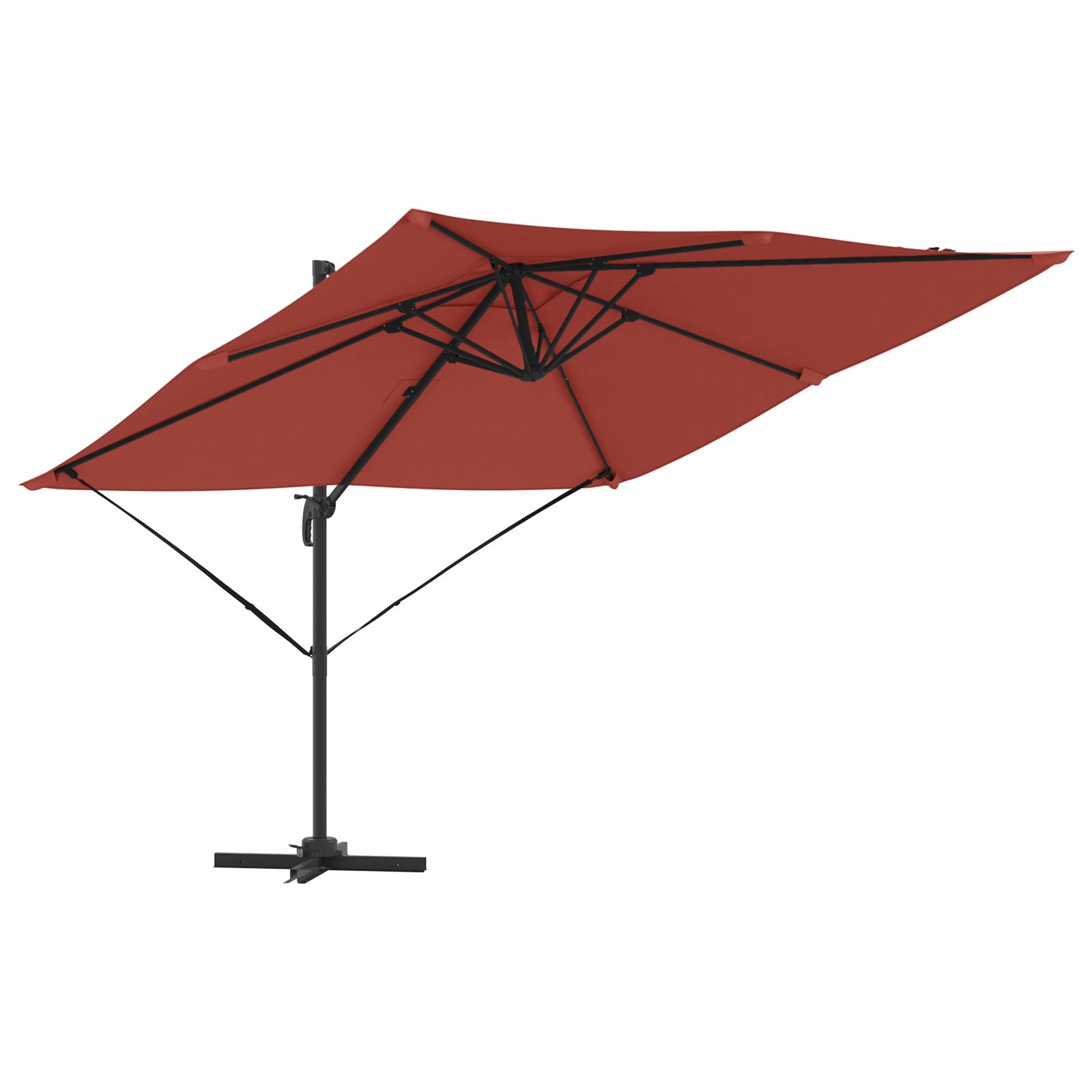 vidaXL Patio-Schirm Terrakotta Polyester Groß Verstellbare Armlehnen