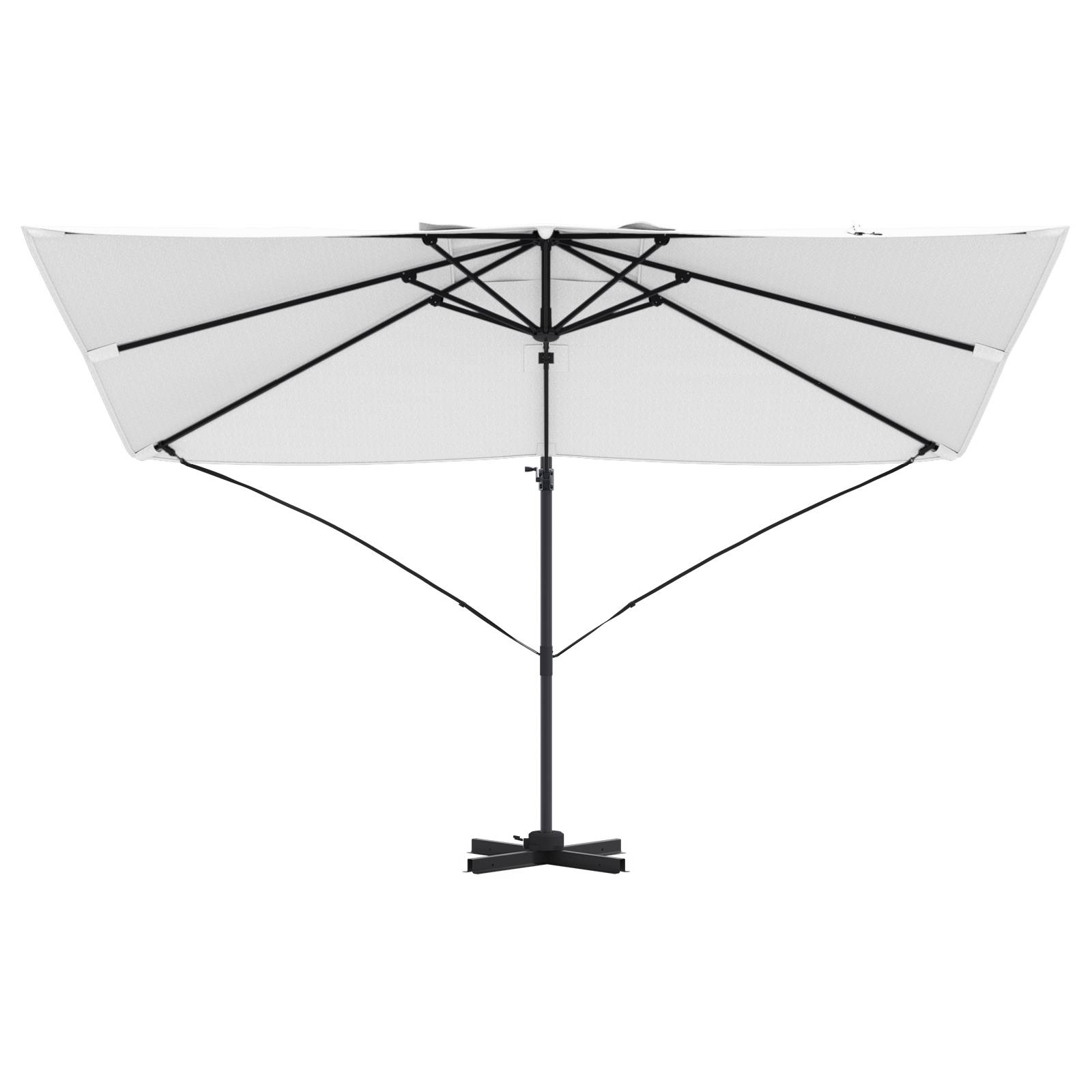 vidaXL Großer Freischwingender Schirm Sand Polyester Groß Kippbar