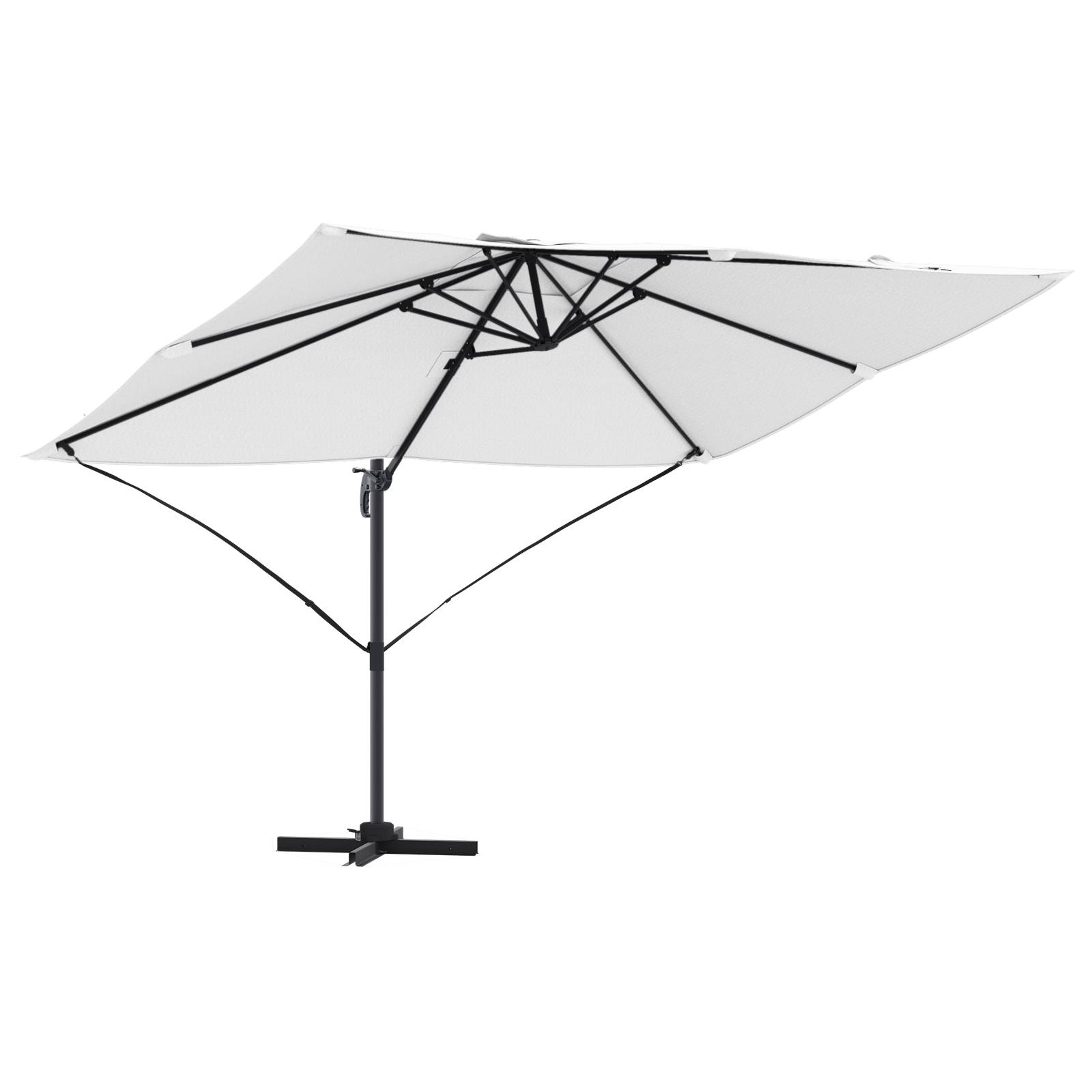 vidaXL Großer Freischwingender Schirm Sand Polyester Groß Kippbar