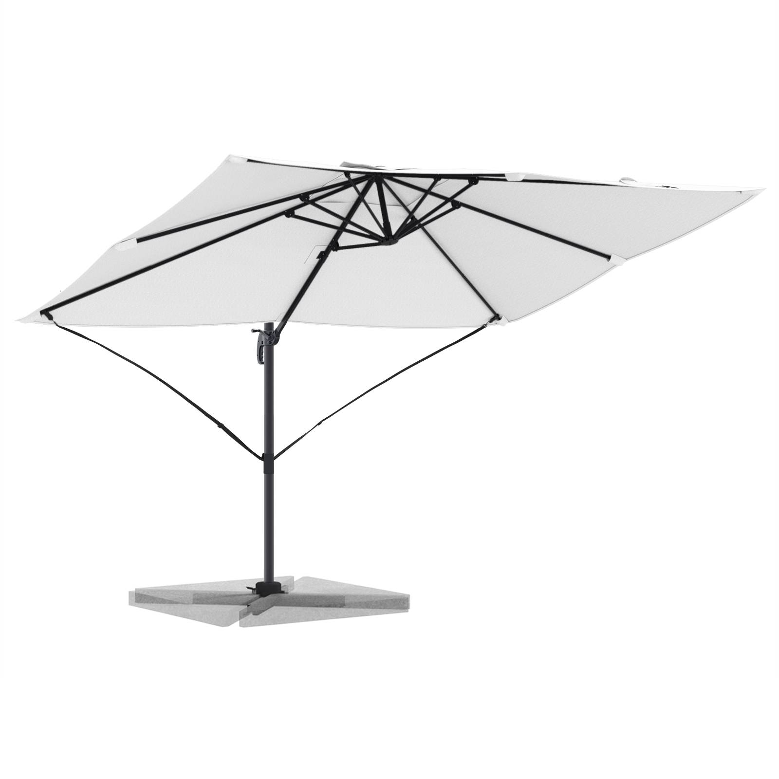 vidaXL Großer Freischwingender Schirm Sand Polyester Groß Kippbar
