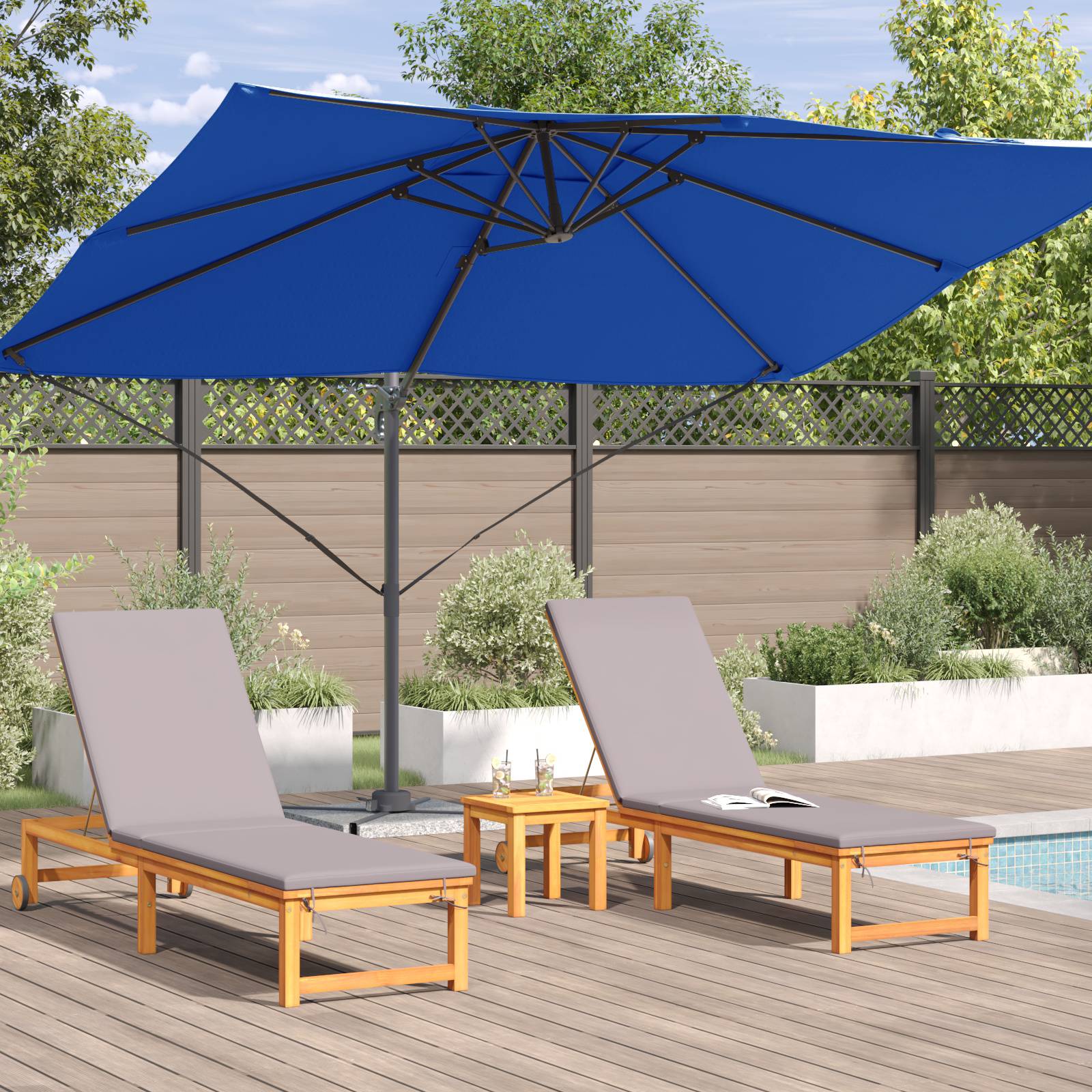 vidaXL Azurblauer Cantilever-Sonnenschirm Azurblau