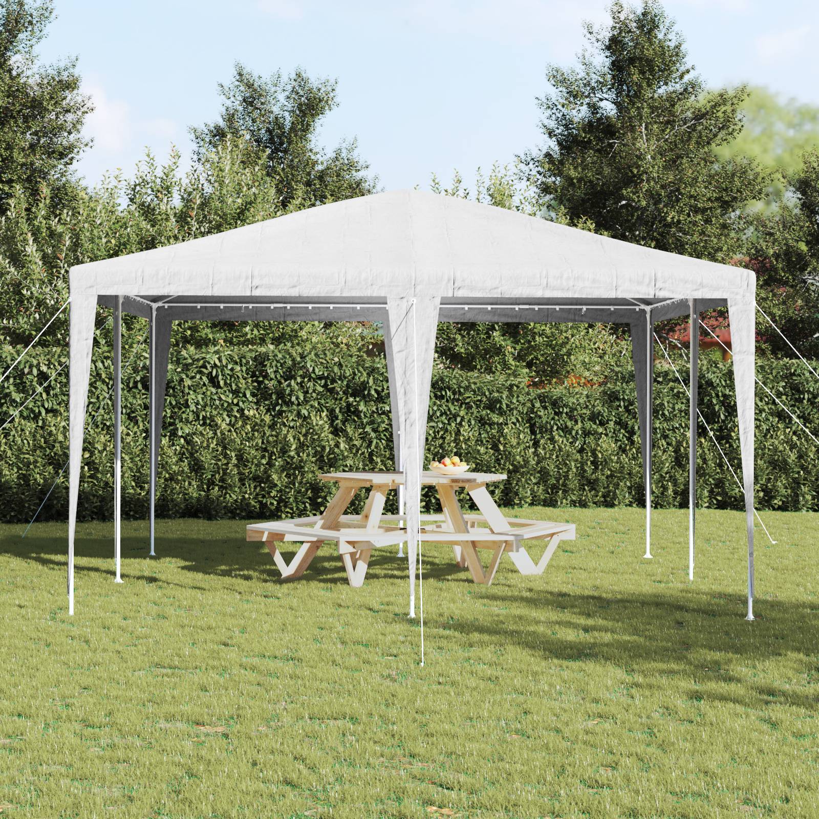 vidaXL Party Zelt Weiß 4x4 m PE