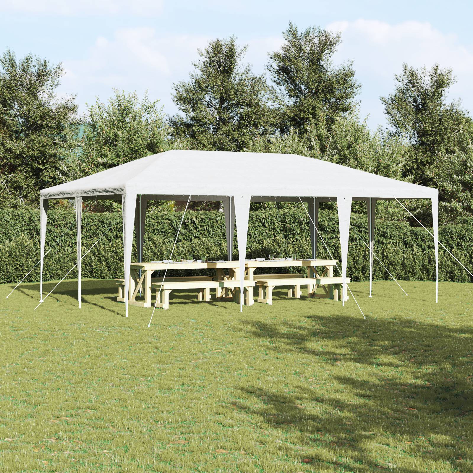 vidaXL Partyzelt Weiß 6x4 m PE