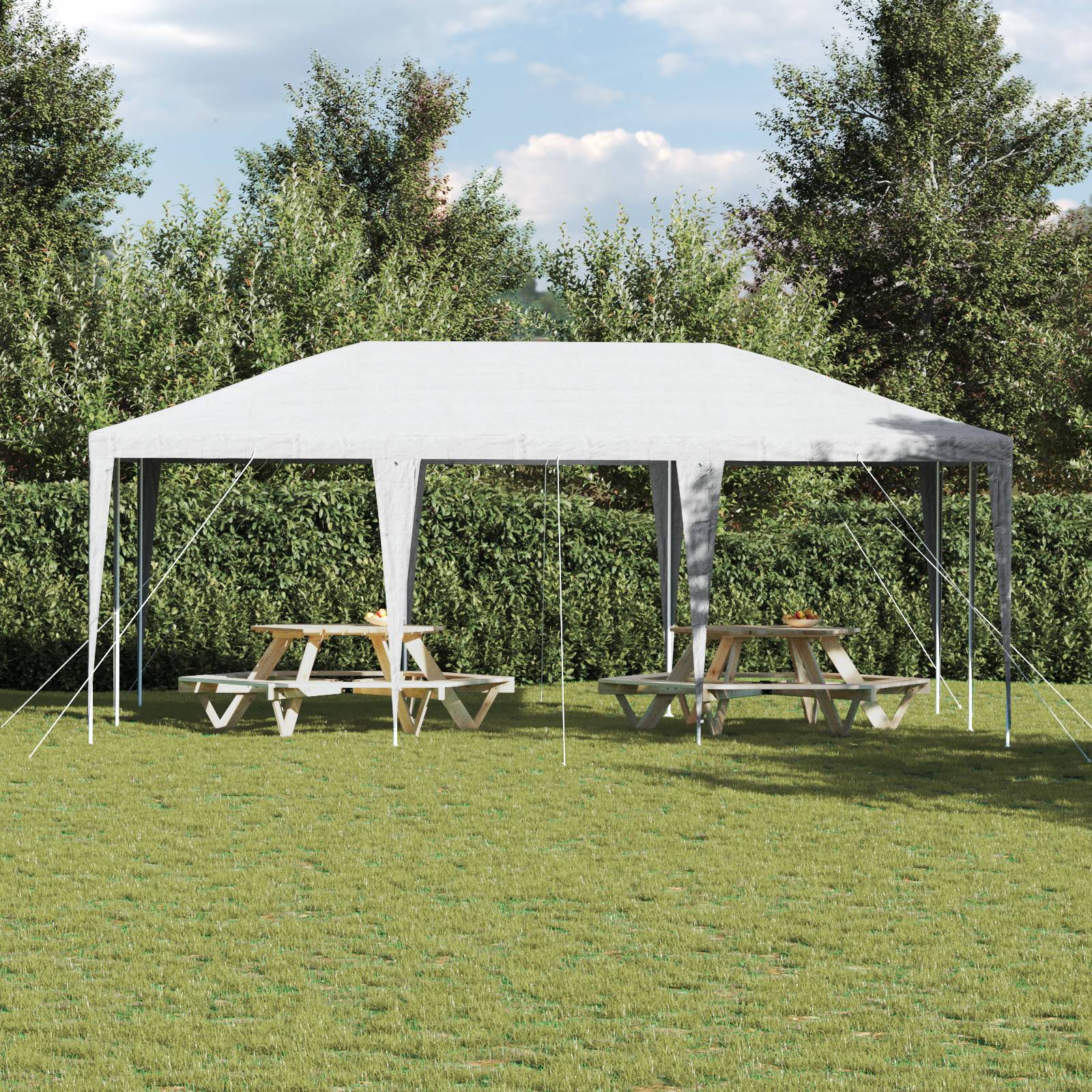 vidaXL Partyzelt Weiß 6x4 m PE