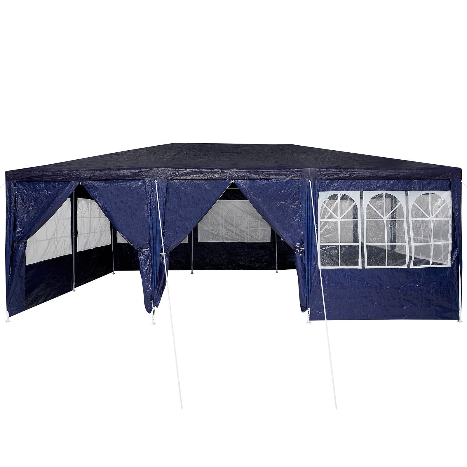 vidaXL Partyzelt mit 10 Seitenwänden Blau 6x4 m PE