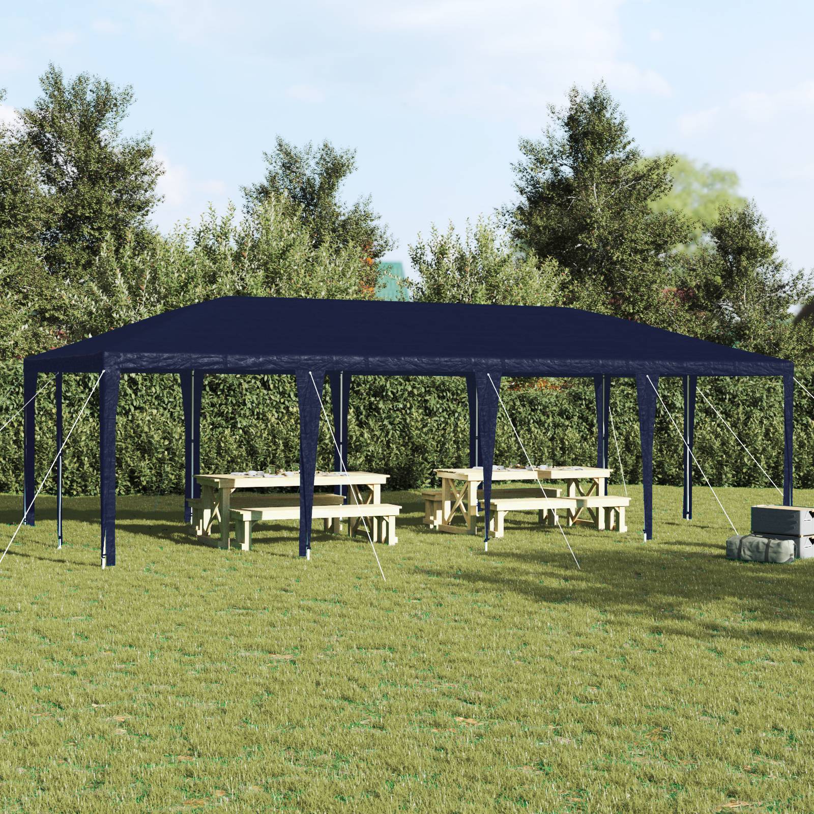 vidaXL Party Zelt Blau 8x4 m PE