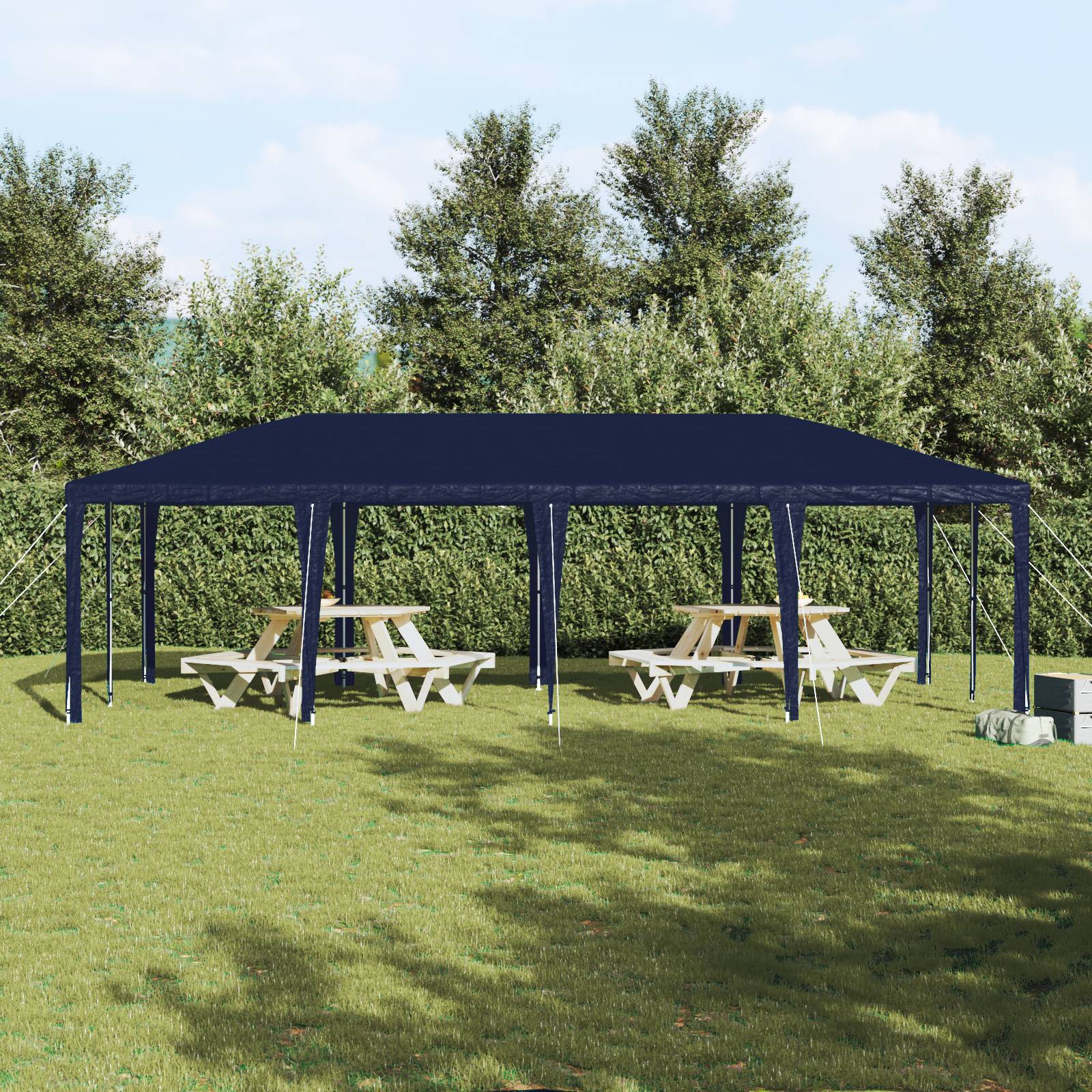 vidaXL Party Zelt Blau 8x4 m PE