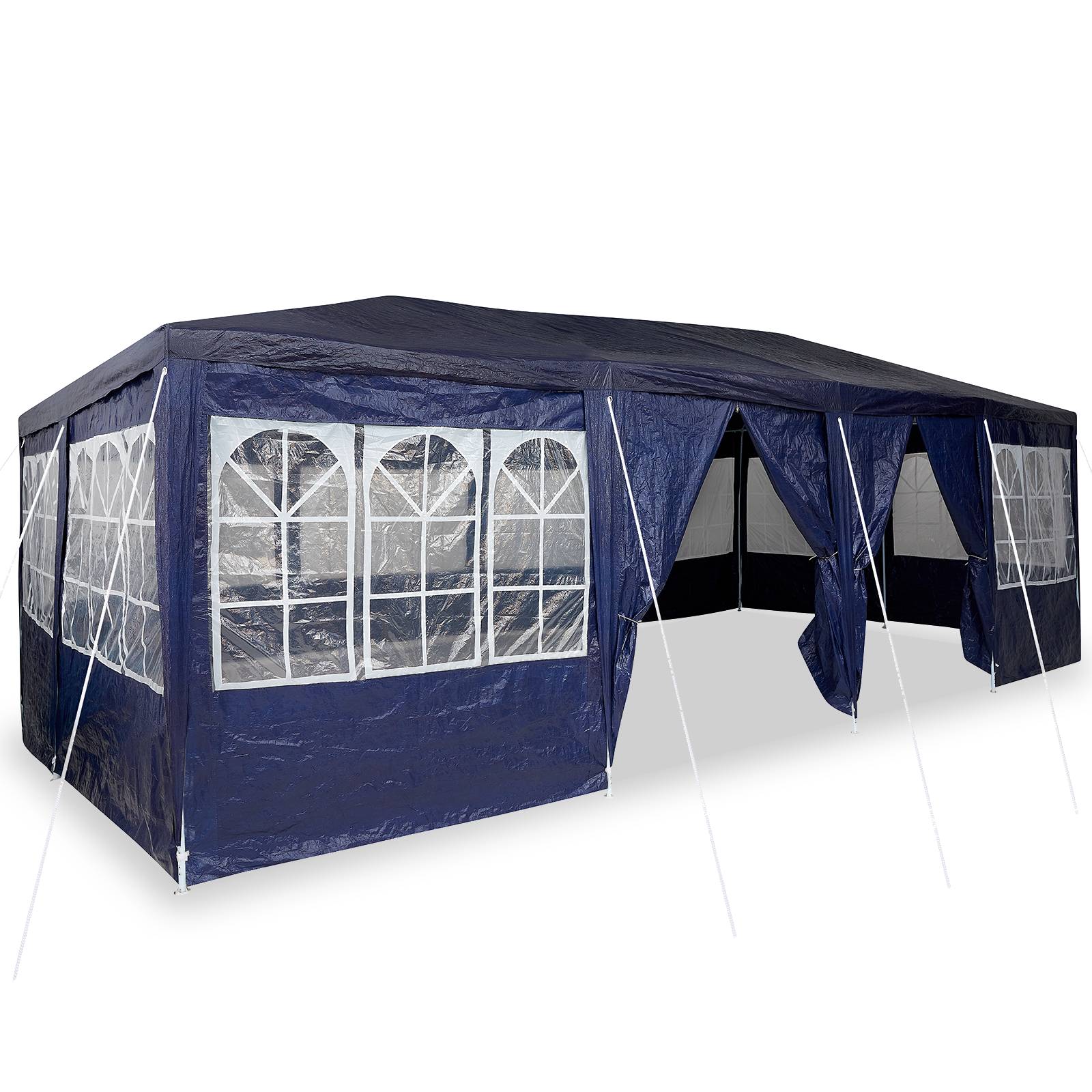 vidaXL Partyzelt mit 12 Seitenwänden Blau 8x4 m PE