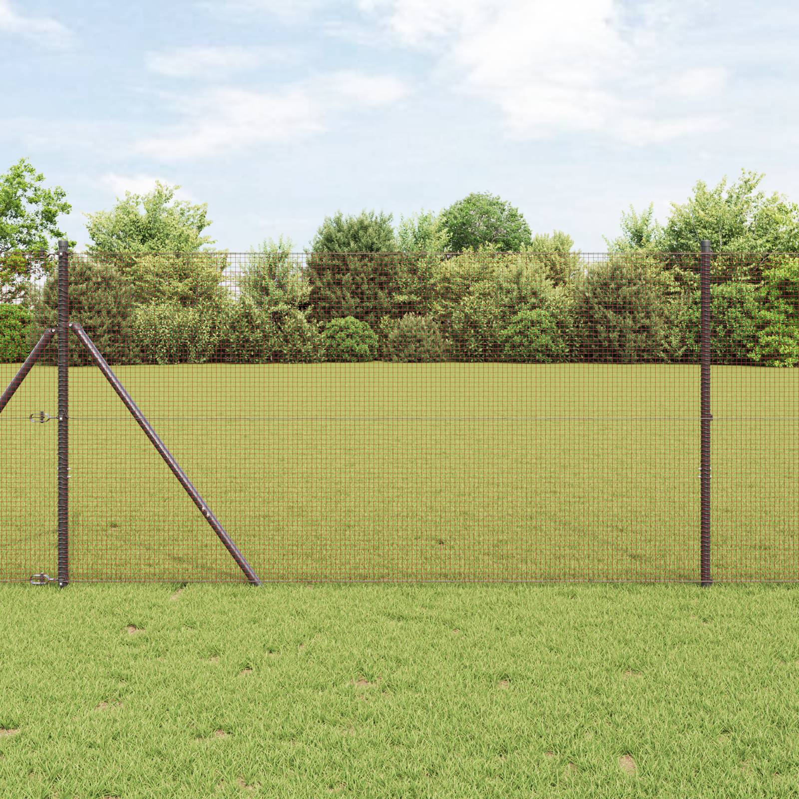 vidaXL Geschweißter Drahtzaun Rot 1.5x25 m Stahl