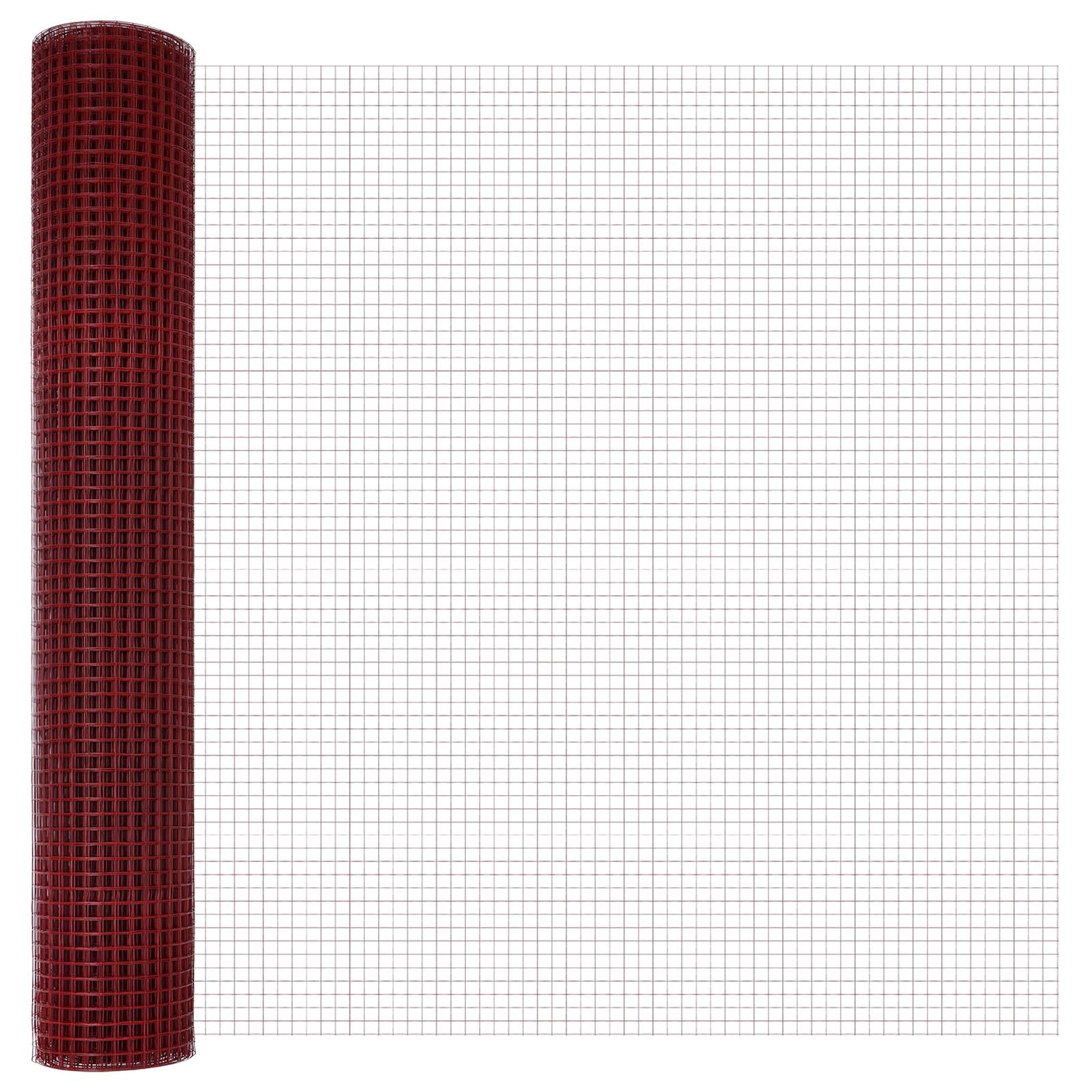 vidaXL Geschweißter Drahtzaun Rot 1.5x25 m Stahl