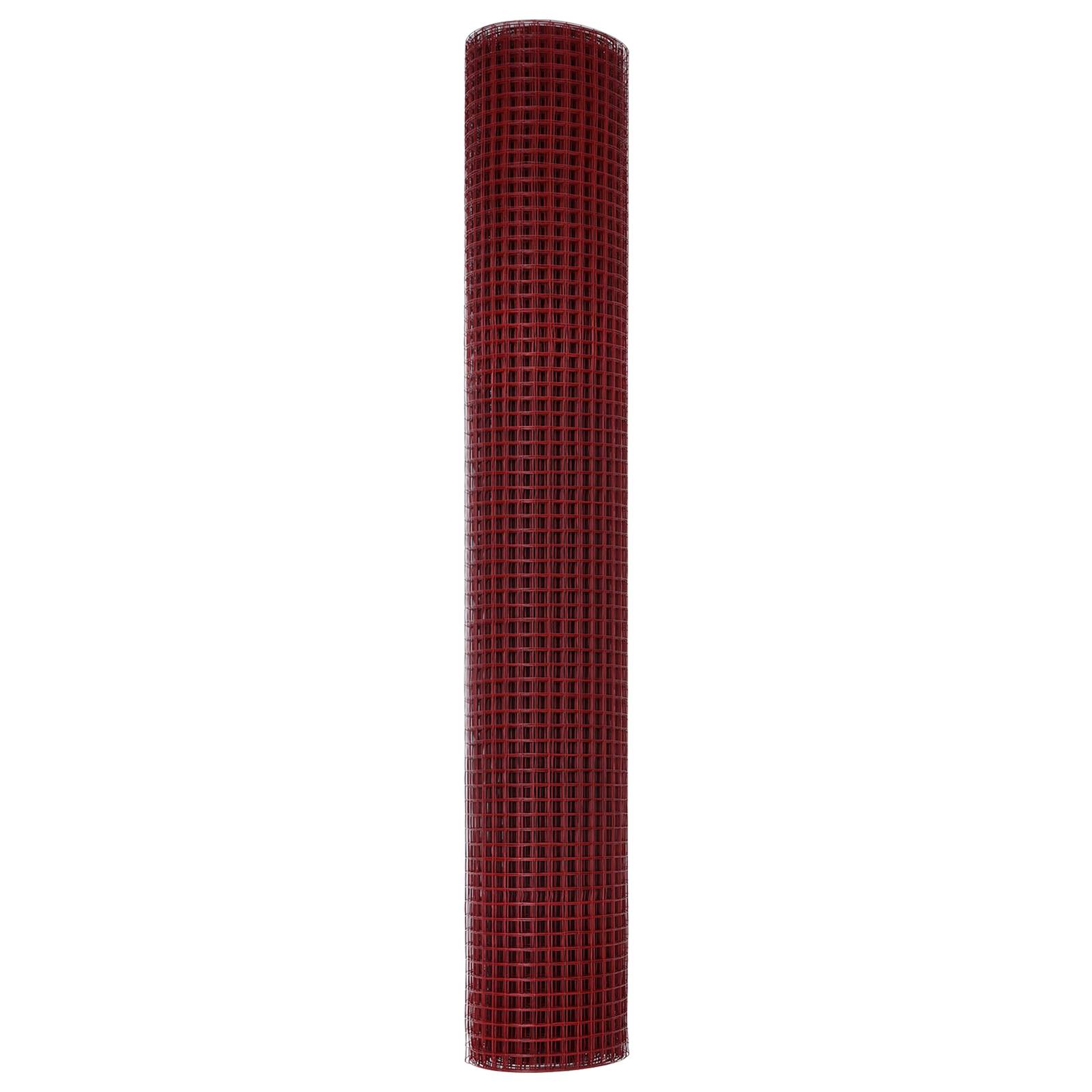 vidaXL Geschweißter Drahtzaun Rot 1.5x25 m Stahl