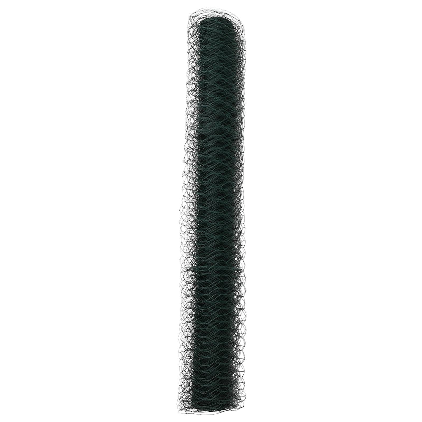 vidaXL Sechseckzaun Grün 1.2x10 m Stahl