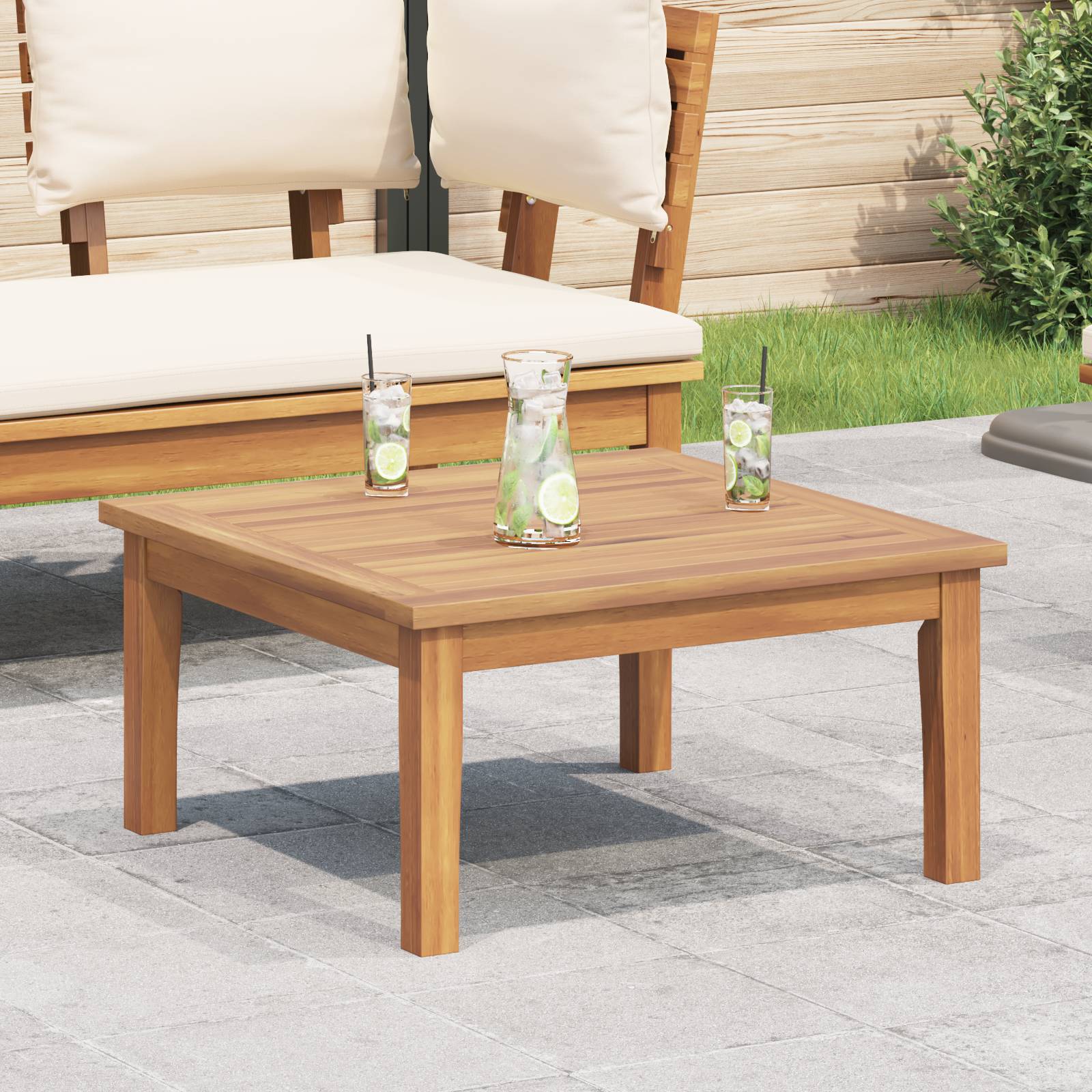 vidaXL Gartentisch 60x60x30 cm Massivholz Teak