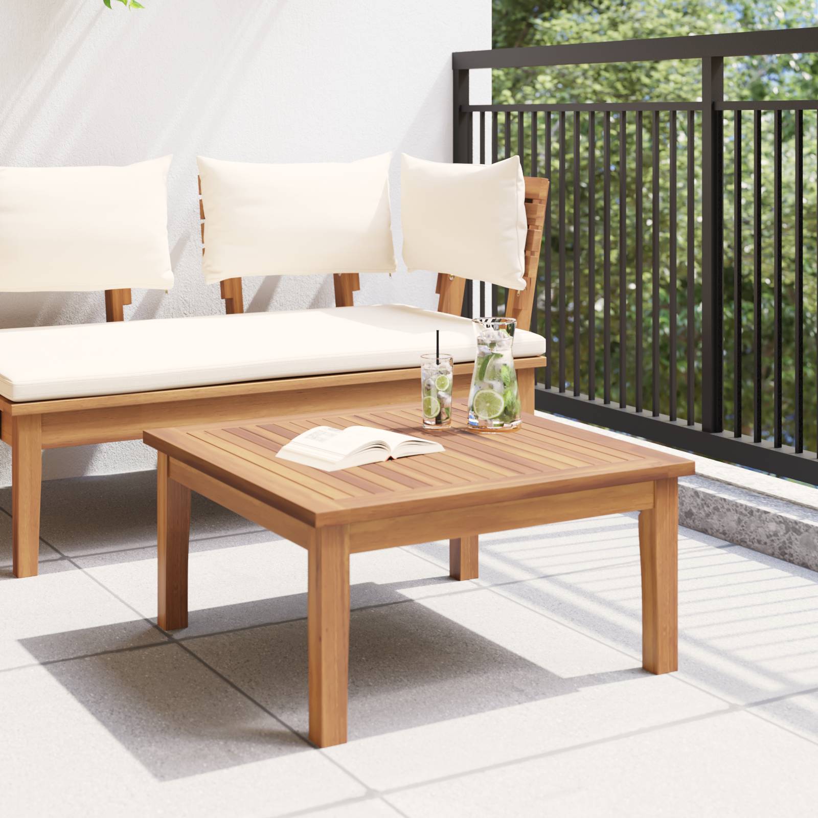vidaXL Gartentisch 60x60x30 cm Massivholz Teak