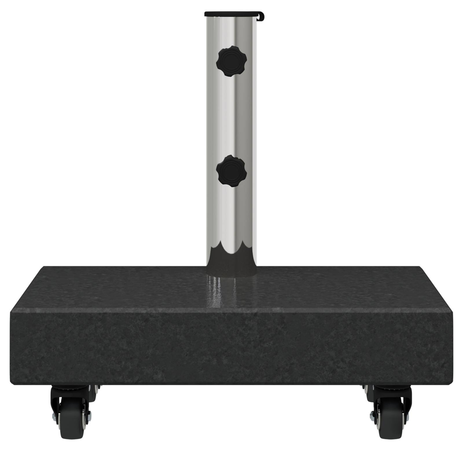 vidaXL Schwenkbarer Sonnenschirmständer für Ø38/48mm Stangen, schwarzer Granit, 25 kg, rechteckig